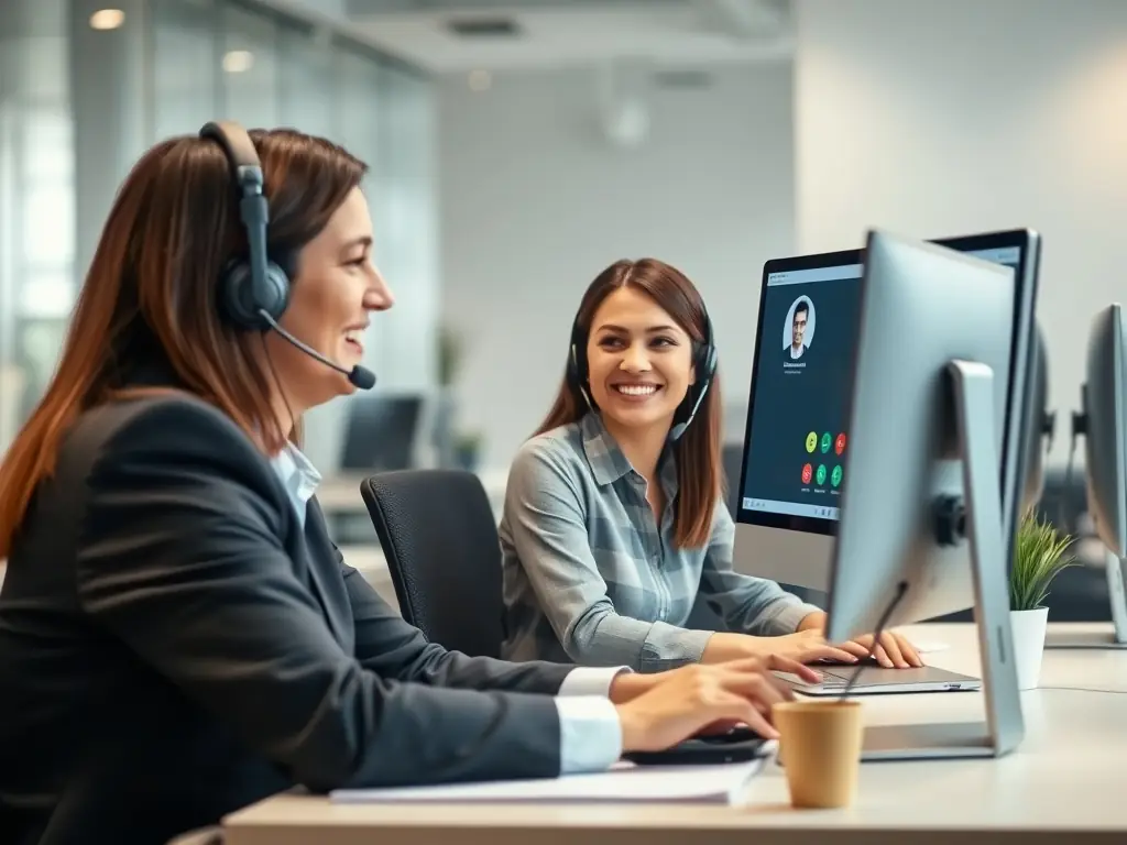 A screenshot of a customer service representative interacting with a Blab-powered voice response system, demonstrating natural and fluent voice responses.