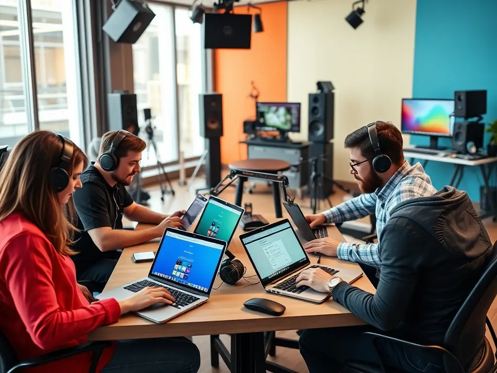 A screen capture of an AI-powered voice recognition system in a media studio or call center environment, showcasing Solab's interface and real-time transcription capabilities.